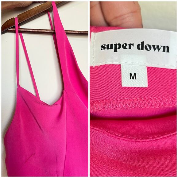 Revolve super down anouk cut out Pink Wide Leg jumpsuit - Picture 6 of 11